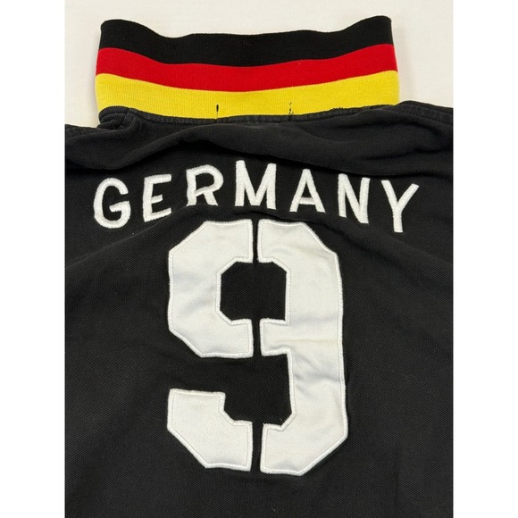 Vintage Polo Ralph Lauren Germany Black Yellow Embroidered Polo Shirt Size Large - Picture 10 of 11